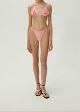 Load image into Gallery viewer, Floral strappy triangle bikini top in pink

