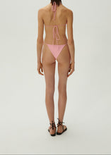 Load image into Gallery viewer, Floral strappy triangle bikini top in pink

