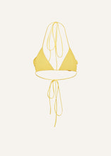 Load image into Gallery viewer, Floral strappy triangle bikini top in yellow
