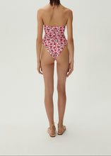 Load image into Gallery viewer, Criss cross halter swimsuit in pink print
