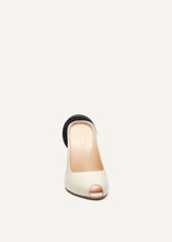 Load image into Gallery viewer, RE24 PEEP TOE MULES LEATHER CREAM
