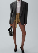 Load image into Gallery viewer, Cropped corset button-up shirt in white
