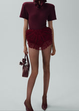 Load image into Gallery viewer, RE25 CROCHET 02 SKIRT BORDEAUX
