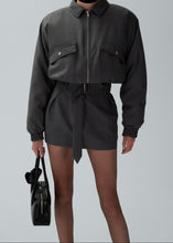 Load image into Gallery viewer, Belted mini skirt in grey
