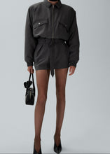 Load image into Gallery viewer, Belted mini skirt in grey
