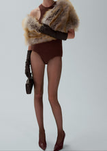 Load image into Gallery viewer, Fur shawl in beige
