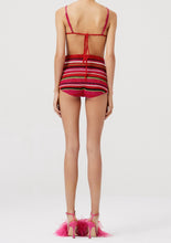 Load image into Gallery viewer, Crochet culotte shorts in pink stripe
