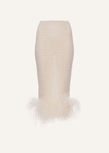 Load image into Gallery viewer, Feather crochet midi skirt in cream
