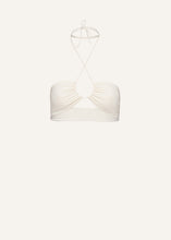 Load image into Gallery viewer, Crisscross bandeau swim top in cream
