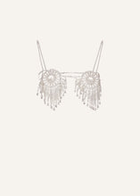 Load image into Gallery viewer, Diamante crystal fringe bra in silver
