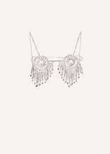 Load image into Gallery viewer, Diamante crystal fringe bra in silver
