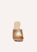 Load image into Gallery viewer, SS23 INVERTED WEDGE MULES LEATHER GOLD
