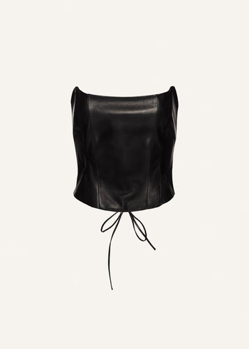 SS23 LEATHER 07 CORSET BLACK