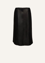 Load image into Gallery viewer, Low rise leather midi skirt in black
