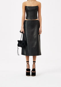 SS23 LEATHER 08 SKIRT BLACK