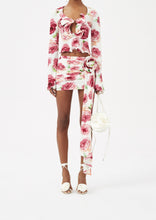 Load image into Gallery viewer, Flower sash mini skirt in cream print
