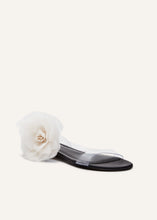 Load image into Gallery viewer, SS24 FLAT SANDALS PVC BLACK CREAM
