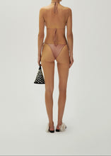 Load image into Gallery viewer, String tie swim bottom in metallic blush
