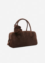Load image into Gallery viewer, Brigitte bag in brown suede and silver
