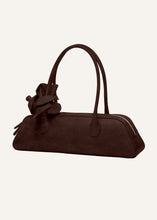 Load image into Gallery viewer, Brigitte trapeze bag in brown suede and silver
