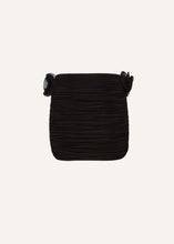 Load image into Gallery viewer, Ruched cupro mini skirt in black
