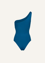 Load image into Gallery viewer, One shoulder cutout swimsuit in ocean blue

