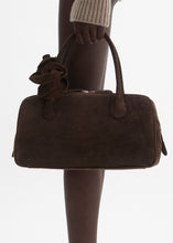 Load image into Gallery viewer, Brigitte bag in brown suede and silver
