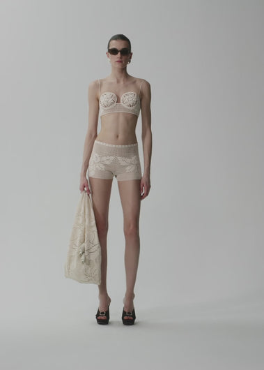 PF24 CROCHET 01 SHORTS CREAM